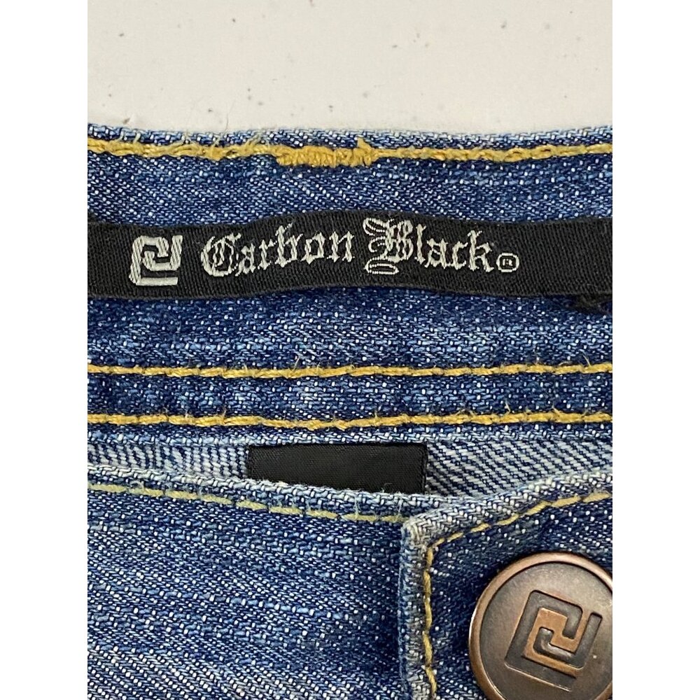 Carbon Black Distressed Jeans Mens 34x30 Blue Ripped Destroyed Denim 100% Cotton - Picture 14 of 15